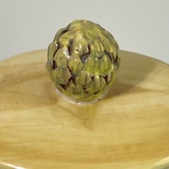VTG 90s Italian Mediterranean Artichokes Ceramic Tall Pasta Canister Keeper - Picture 7 of 17